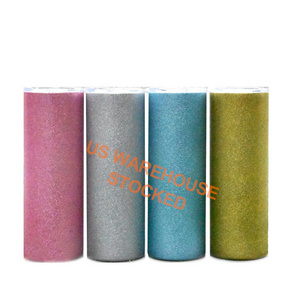 20 oz  free shipping Double Wall Straight Tumbler Stainless Steel textured Rainbow rough Glitter Sublimation tumblers