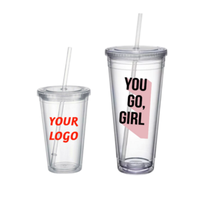 24 oz 32oz boba plastic cold cups coffee with custom logo printed lids and straw double wall tumbler personalized acrylic cup