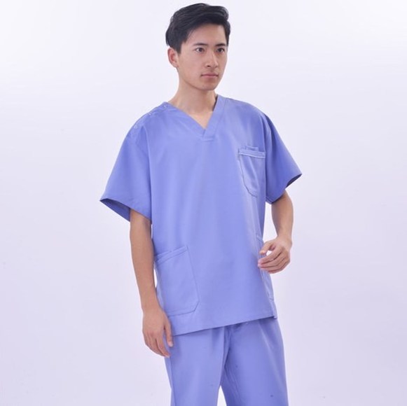 Stretch Scrubs Sets Navy Blue and ceil blue Scrub Suits Colors Stylish Medical Scrubs Nursing Uniform with cistom logo