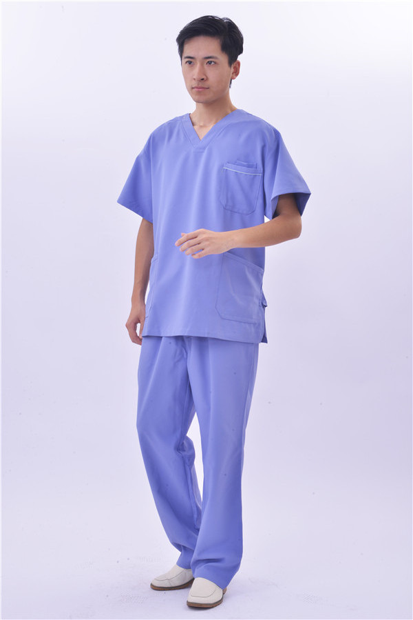 Stretch Scrubs Sets Navy Blue and ceil blue Scrub Suits Colors Stylish Medical Scrubs Nursing Uniform with cistom logo