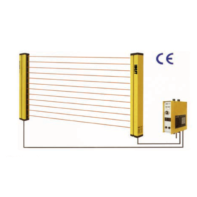 SNB 8M Through Beam Safety Light Curtain Curtains Barrier Sensor 24Vdc/AC110V/220V /Safety Controller NPN PNP Output (IBEST)