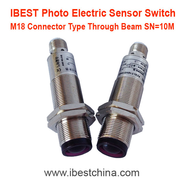 M18 AC 2-Wire Infrared Photo Cell Through beam Photo Electric Sensor Switch AC110V/220V IP67 Water Resistant (IBEST)