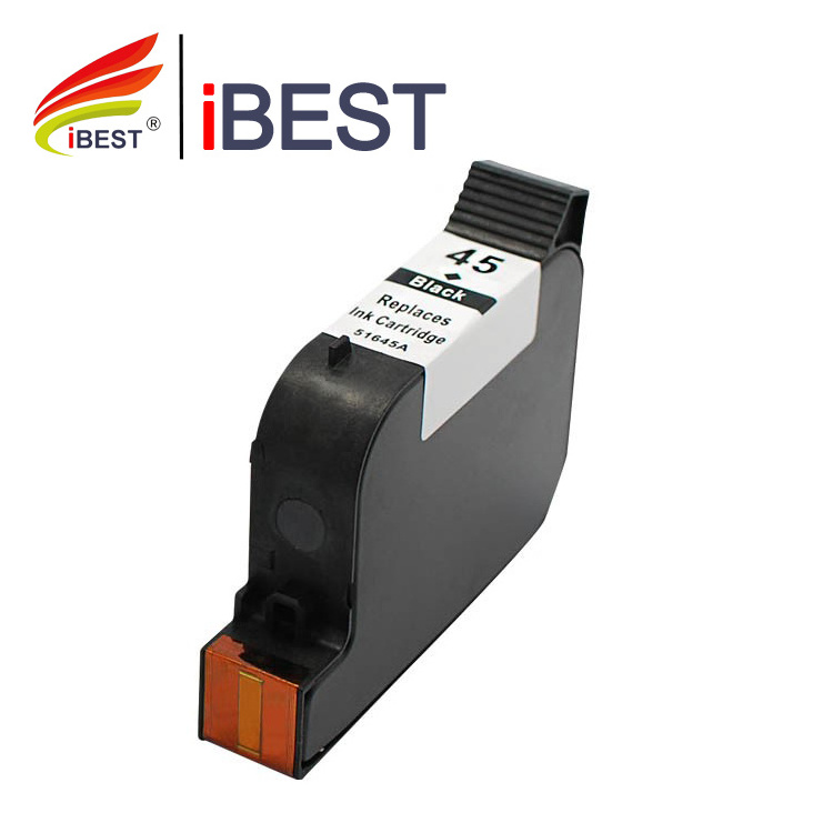 IBEST Compatible Pigment Fast Dry Ink Inkjet Printer Cartridge for HP 45 51645A for Industrial Printing Egg QR Box Printing