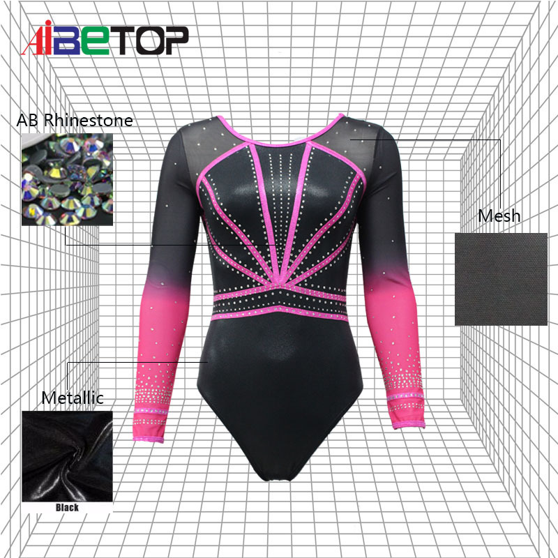 Customized Hot Sale Free Design Sublimation Gymnastic Free Design Dancewear Leotard With Rhinestone For Girls