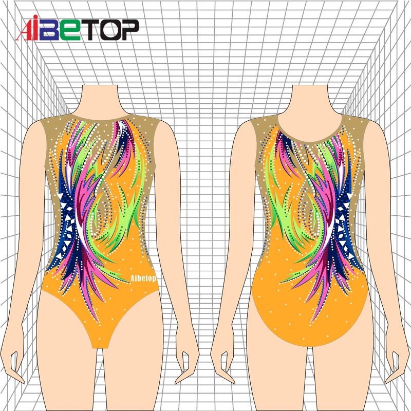 Newest Sleeveless Gymnastics Leotards Custom Rhinestones Competition Dance Leotards