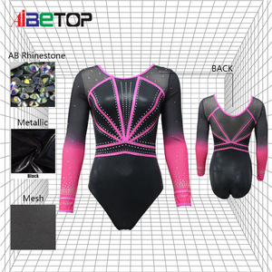 Customized Hot Sale Free Design Sublimation Gymnastic Free Design Dancewear Leotard With Rhinestone For Girls