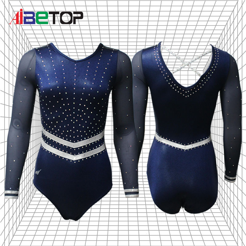 Customized Hot Sale Free Design Sublimation Gymnastic Free Design Dancewear Leotard With Rhinestone For Girls