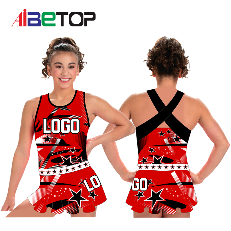 2024 wholesale red and black cheerleading uniforms