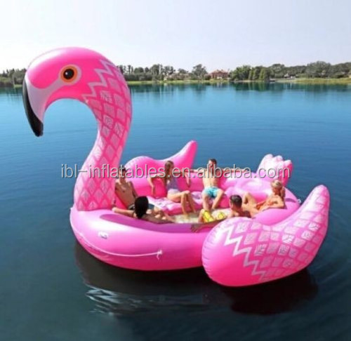 hot sale adult toy 6 person pool float extra large inflatable flamingo pool float island