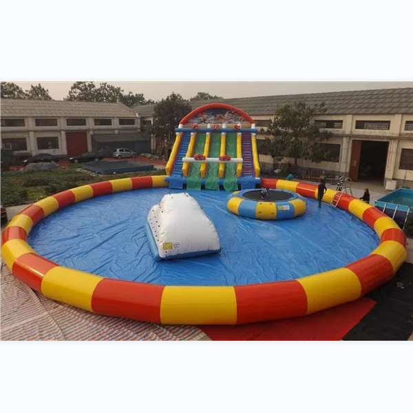 hot sale Kids inflatable water park with pool giant inflatable water slide with pool for rental