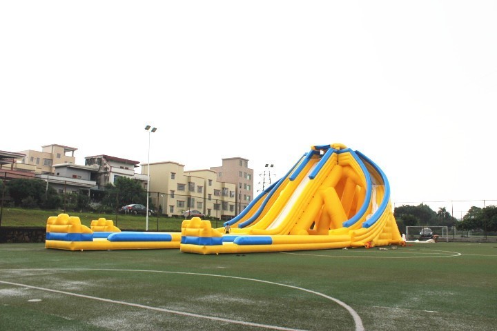 Commercial huge adult three lane hippo water slide inflatable trippo slide for sale