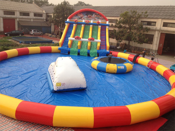 hot sale Kids inflatable water park with pool giant inflatable water slide with pool for rental