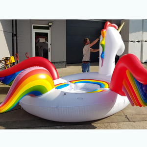 6 person Inflatable Unicorn Pool Toy Water Raft Lounge/ Unicorn Inflatable Floating Island in STOCK