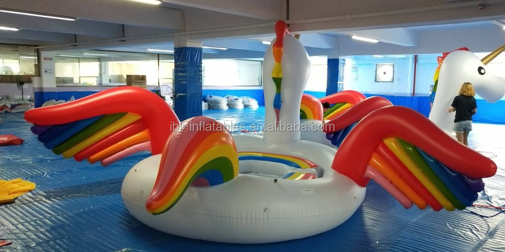 6 person Inflatable Unicorn Pool Toy Water Raft Lounge/ Unicorn Inflatable Floating Island in STOCK