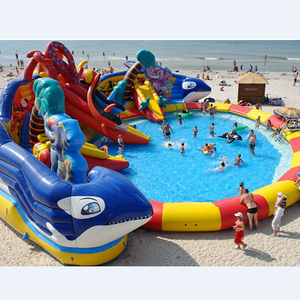 Commercial Inflatable Water Park with Water Slide and Pool Custom Inflatable Ground Water Park for Kids and Adults