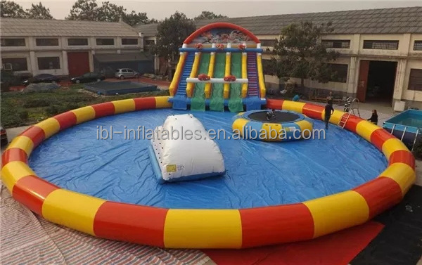 hot sale Kids inflatable water park with pool giant inflatable water slide with pool for rental