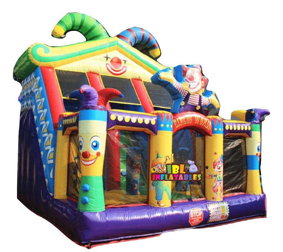 cheap Circus Playground Inflatable Tobogan Inflatable Slope Inflatable Double Lane Dry Slide for kids