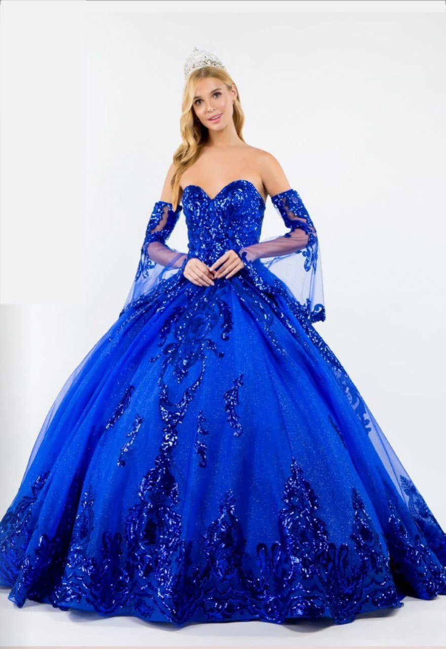 2023 New Arrival Trumpet Sleeve Lace Royal Blue Wedding Dress Ball Gown in Dresses Women Lady Elegant Wedding