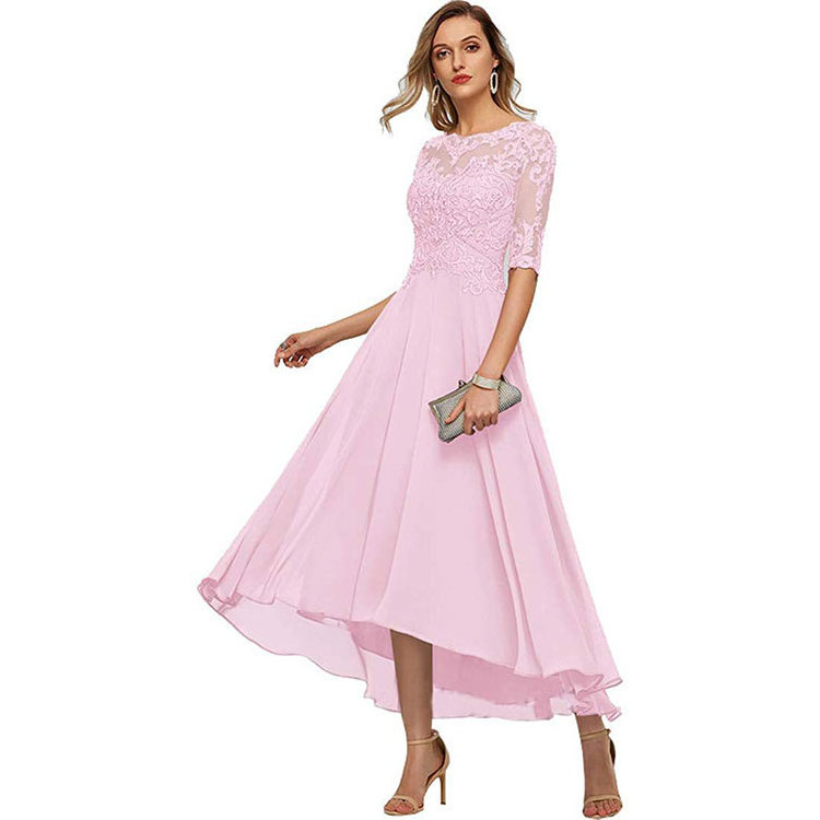 Luxury lace lady prom dresses 2023 elegant dinner party chiffon vestidos de noche plus size evening ball gown dress women