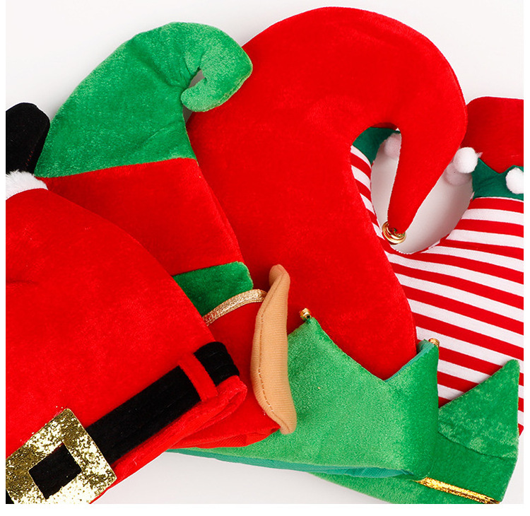 Christmas decorations creative red pantleg hat adult santa elf party christmas hats for adults