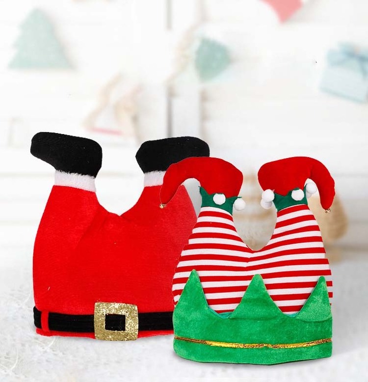 Christmas decorations creative red pantleg hat adult santa elf party christmas hats for adults