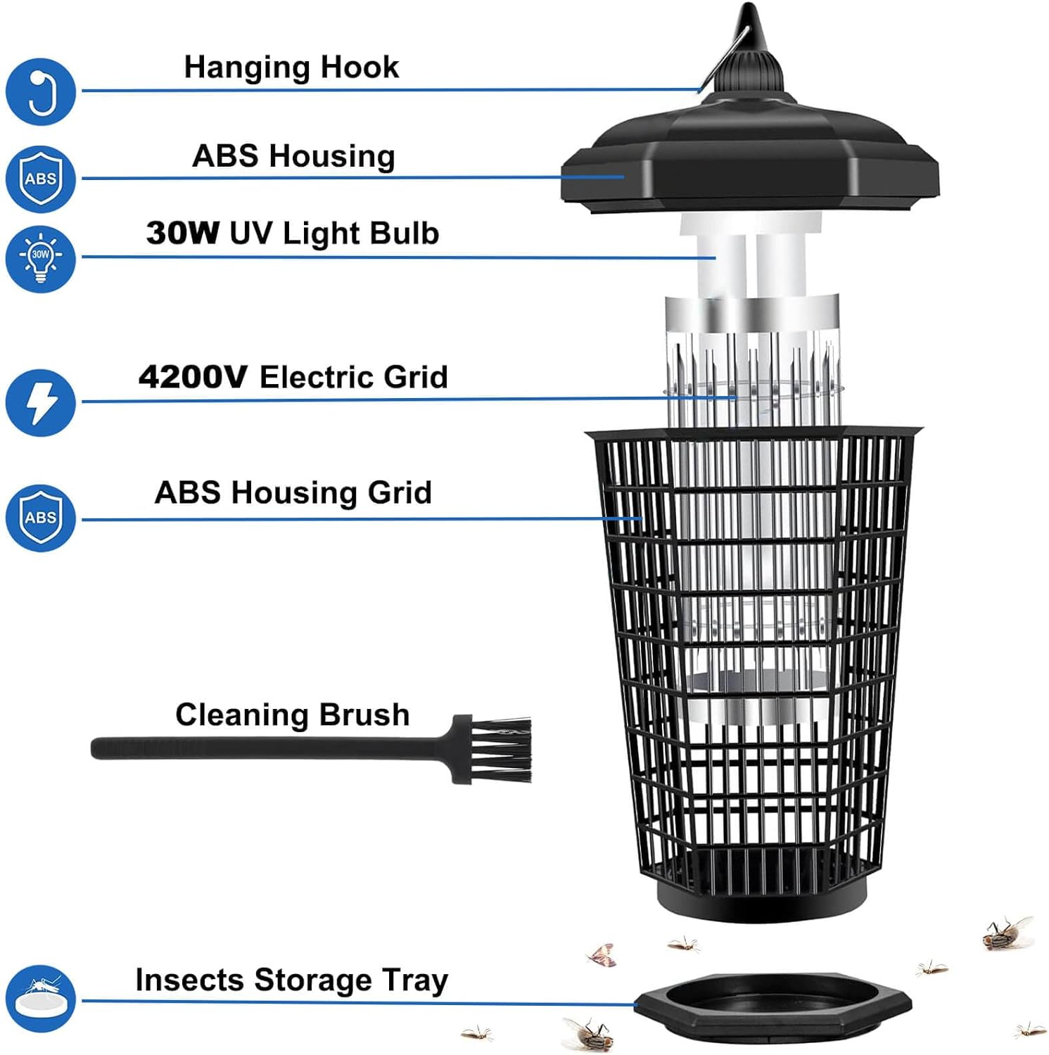 Waterproof Insect Killer Electronic Light Bulb Lamp Home Garden Patio Backyard Plug in Electric Mosquito Zapper