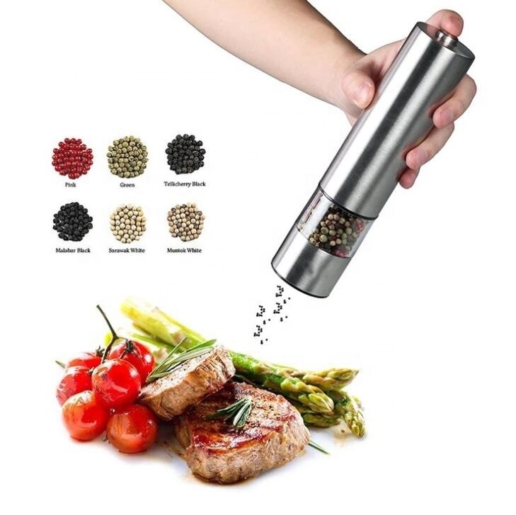 2PCS Pack of One-Button Automatic Electric Spice Mill, Pepper Grinder Bottle,Portable Pepper Mill Grinder Kitchen Accessories