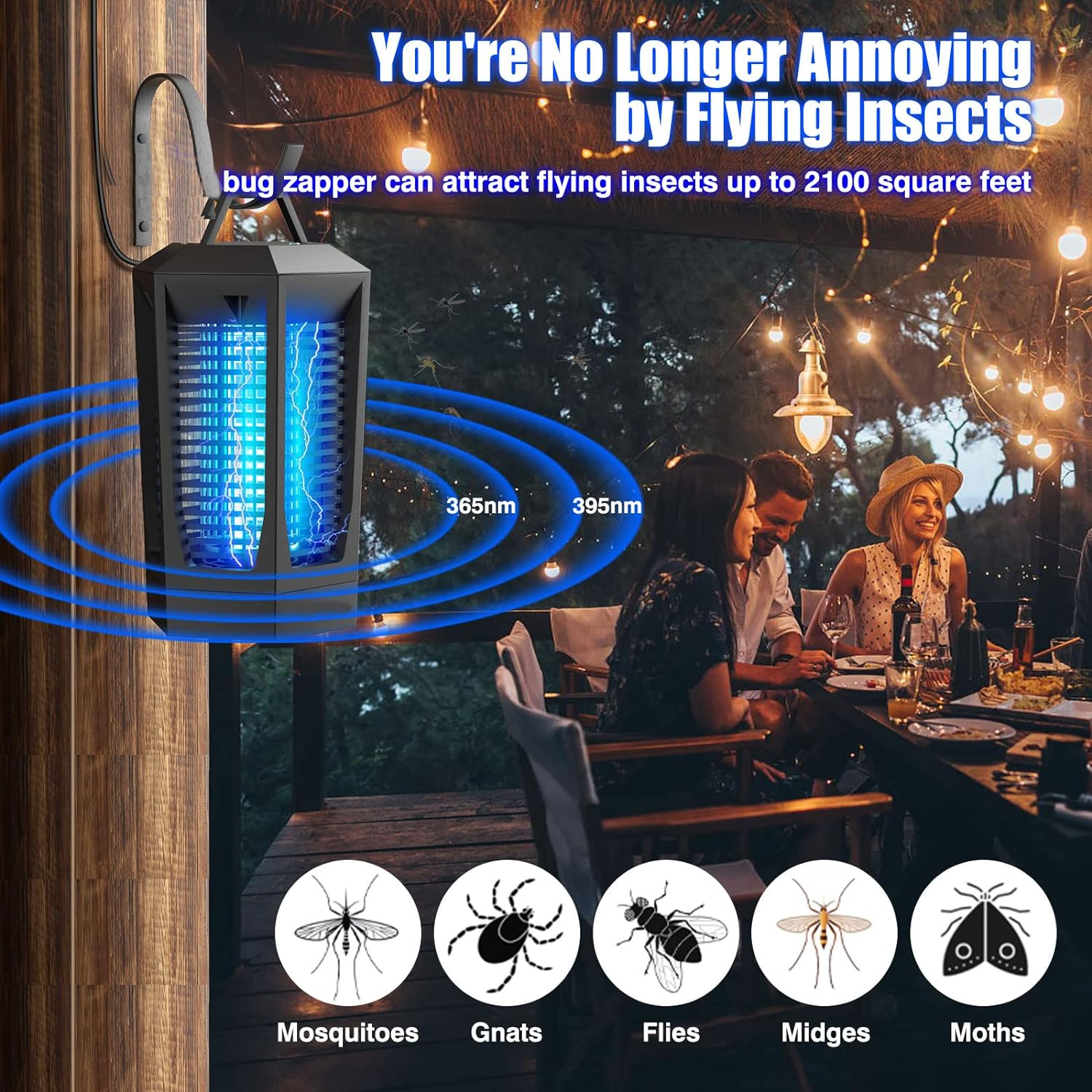 ABS Plastic Outer Pest Control Machine Bug Zapper Outdoor Mosquito Zapper Fly Zapper Traps Mosquito Killer