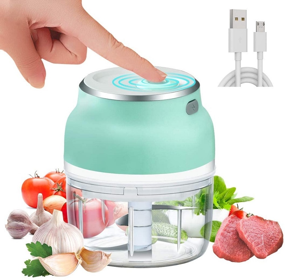 Mini usb charging electric garlic food chopper vegetable automatic 230ml wireless garlic press hand electric chopper for food