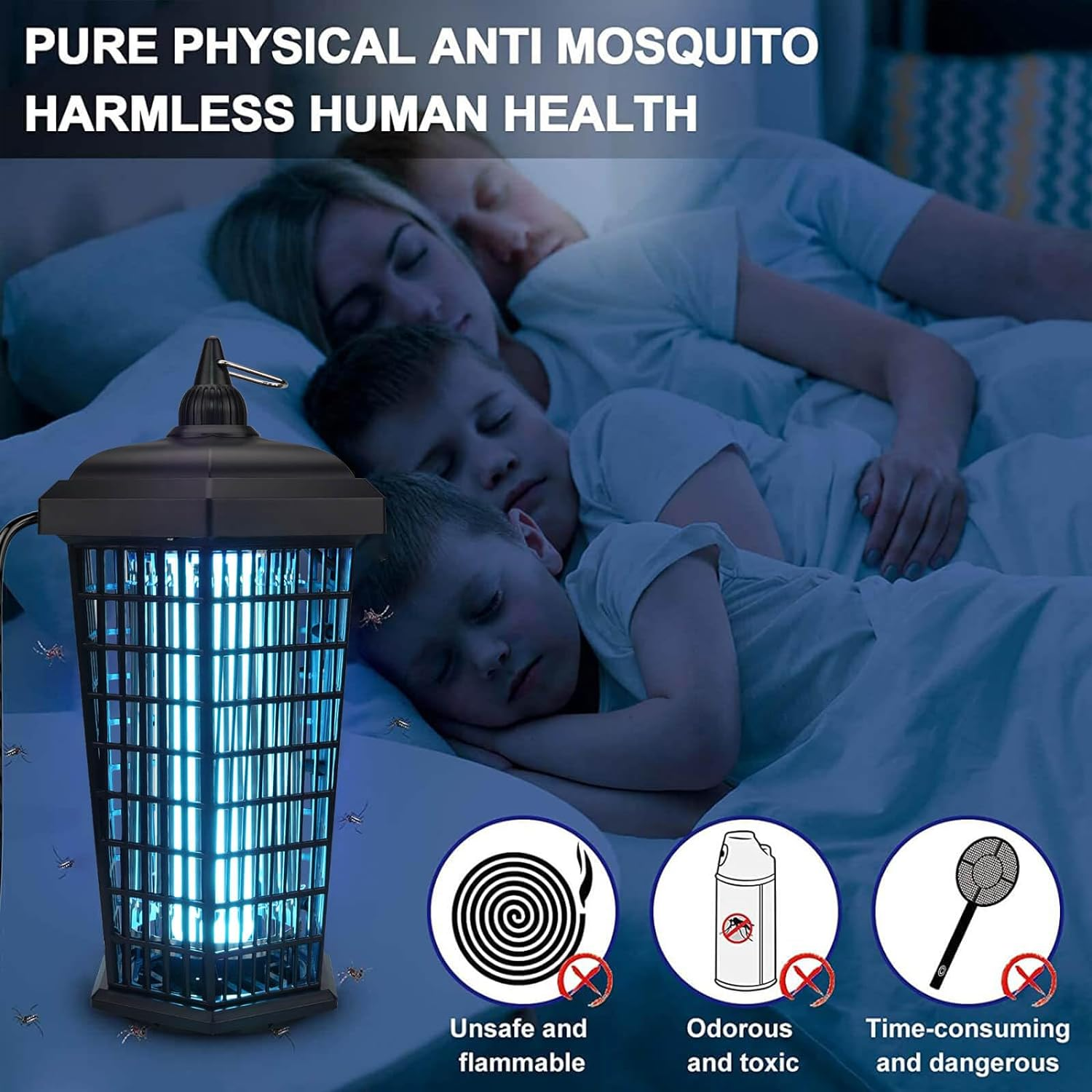 Waterproof Insect Killer Electronic Light Bulb Lamp Home Garden Patio Backyard Plug in Electric Mosquito Zapper