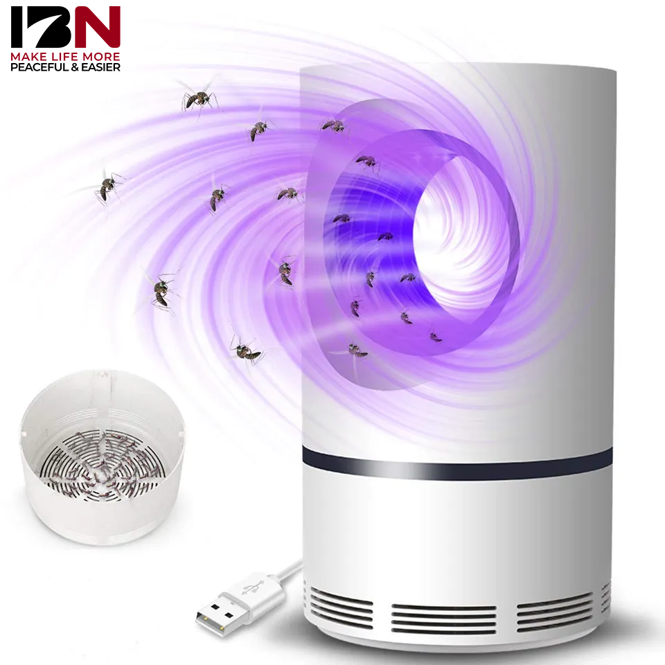 In Stock Anti Mosquito Fly Trap Solar Led Uv Light Mosquito Repelient Grey Mosquito killer lamp