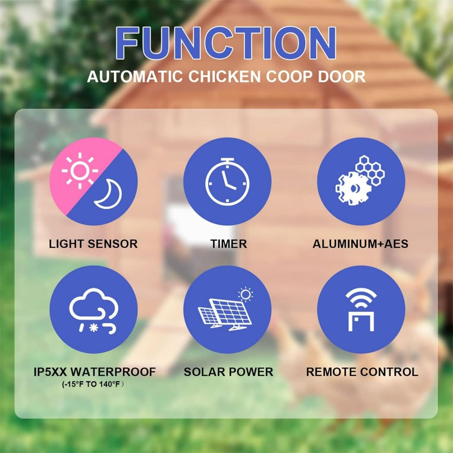 Sensor Aluminum Chicken Coops Door with Remote Control 4 Modes Auto Coop Doors for Chicken Automatic Chicken Coop Door