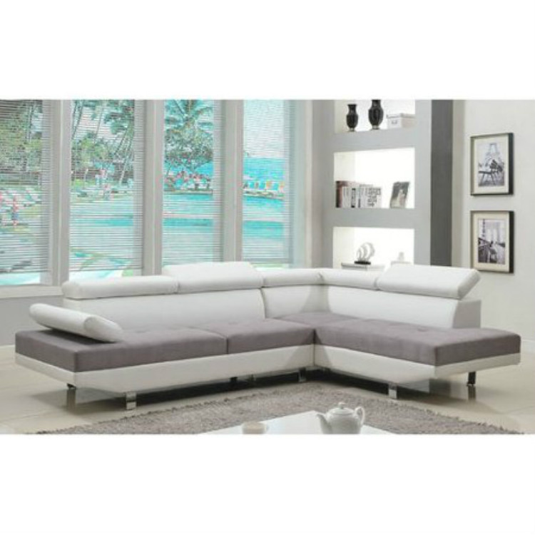 Wholesale gray 7 seater sectional L shaped home furniture sofa bed corner sofa