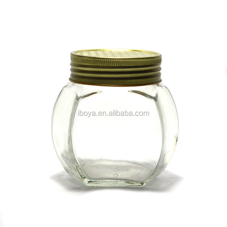 Cheap Price Sealed Hexagonal Jam Pumpkin Shape Glass Jar