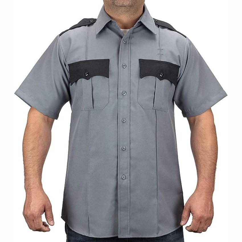 Customized Security Guard Uniform Two Tone Short Sleeve Men's Uniform Shirt