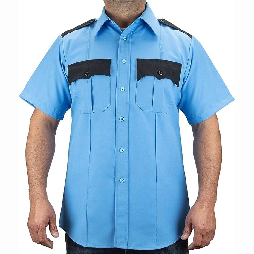 Customized Security Guard Uniform Two Tone Short Sleeve Men's Uniform Shirt