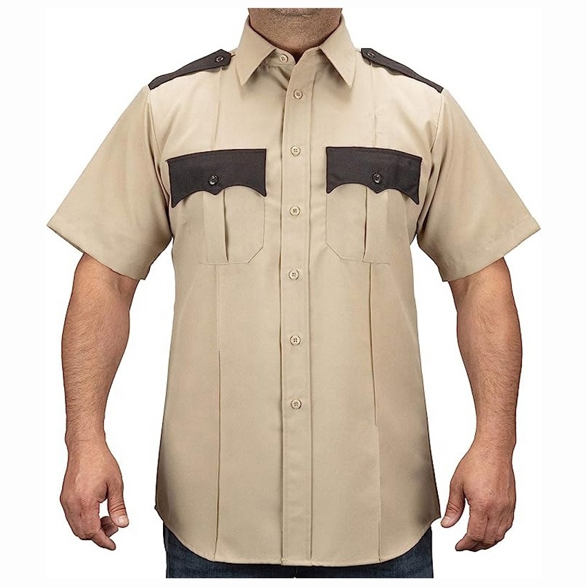 Customized Security Guard Uniform Two Tone Short Sleeve Men's Uniform Shirt