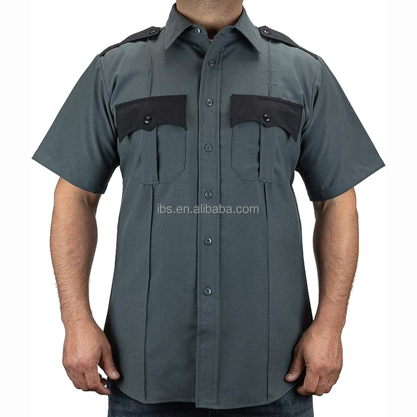 Customized Security Guard Uniform Two Tone Short Sleeve Men's Uniform Shirt