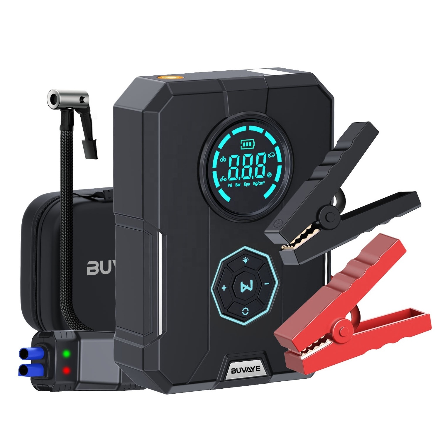 4 In 1 Car Jump Starter Supplier Air Pump Power Bank Portable Air Compressor Cars Battery Starters Auto Starting  Tyre Inflator