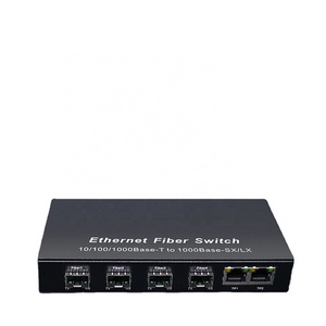 Gigabit SFP Fiber Switch 1000Mbps Optical Media Converter 4 * SFP Fiber Port and 2 RJ45 UTP Port 4/8G2E Fiber Ethernet Switch