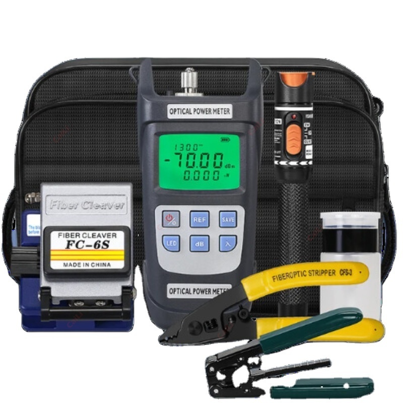 FTTH Fiber Optic Tool Kit VFL10MW CFS-3 OPM OPTICAL POWER METER FIBER CLEAVER FC-6S