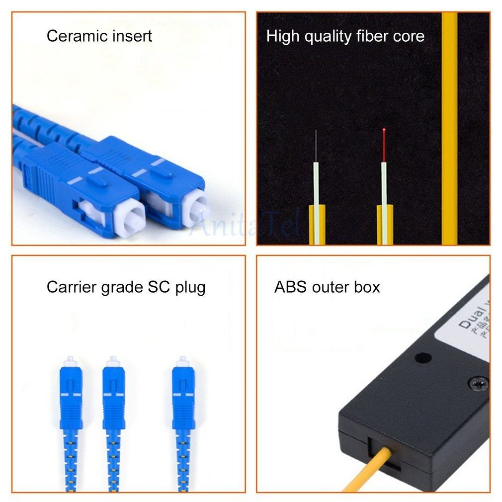 Unbalanced 1*2 FBT Tube Splitter SC/UPC Connector for FTTH Spectroscopic Ratio from 1:99 to 50:50 Radio Splitter Coupler