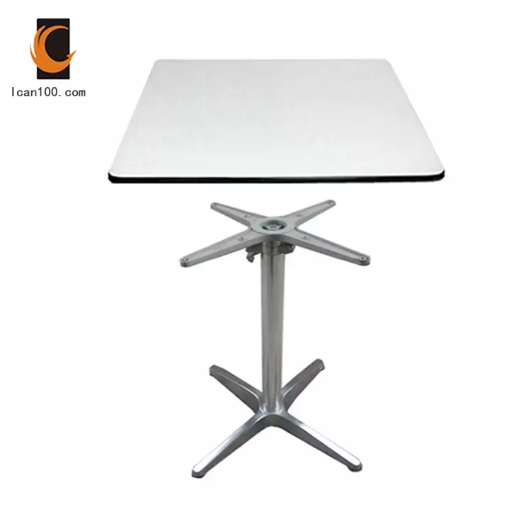 portable commercial Furniture DinnerHPL Table Top Foldable Table Base Cafeteria Folding Restaurant Table