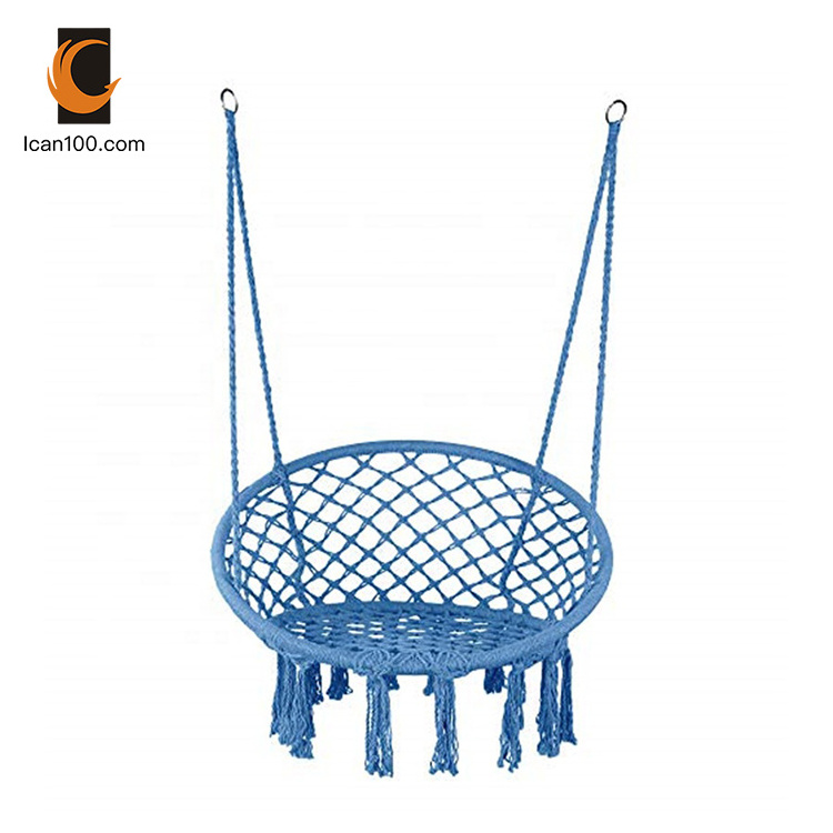 Wholesale Nordic Indoor Cotton Hammock Chair Round Balcony Hang Basket Garden Hanging Rope Swing Seat Boho Chairs