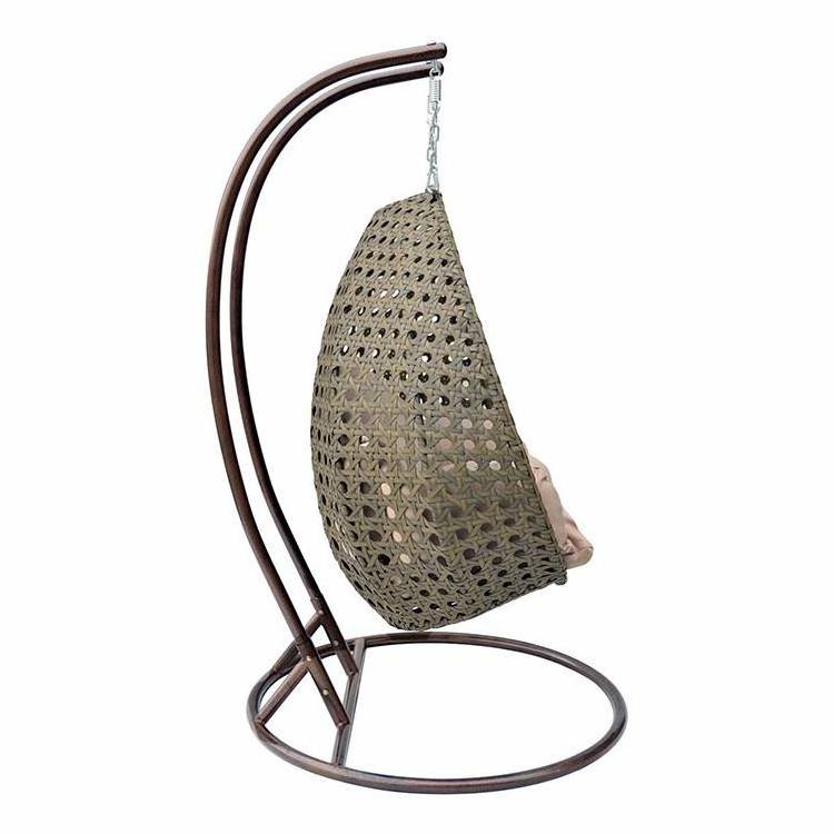 Black hanging Egg Swing Chair Indoor In Modern Style Circle Swing Chair Metal Hanging Rattan Patio Swings Chair