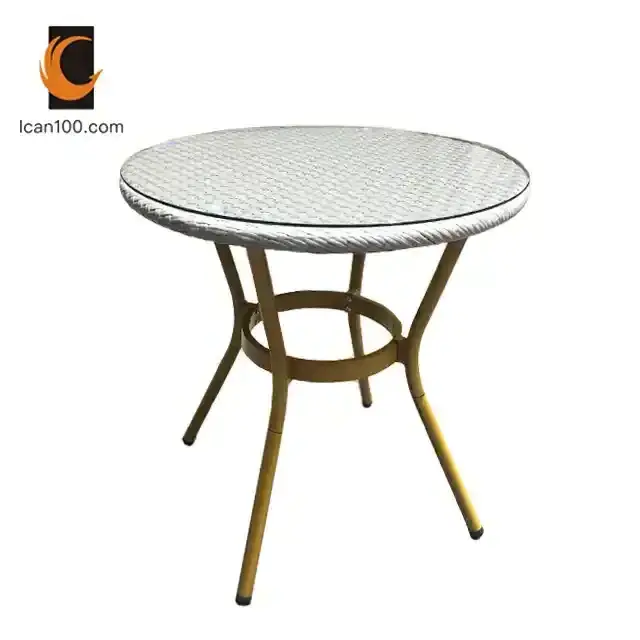 Outdoor Furniture Set Waterproof Bistro Patio Small Round Table 2 Chairs Rattan Dining Set Garden Furniture Rattan Dinning Set