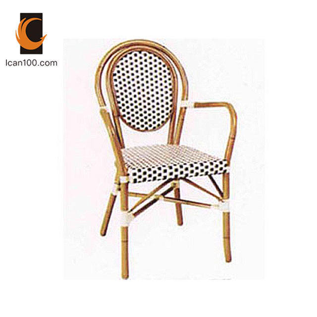 French Style Hotel Furniture Armless Stackable Dine Chair Dining Room Leisure Lounge Chair Rattan Hotel Chair