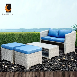 High Quality Furniture Set Rattan Wicker Garden Sofa Patio Sofa Lounger Set Living Room Furniture Sofa