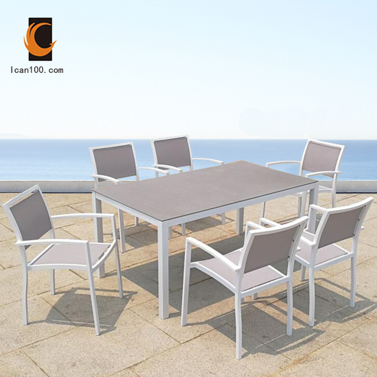 Popular Style Commercial Modern Garden Outdoor Dining Chairs And Table Set Hotel Patio Furniture Set