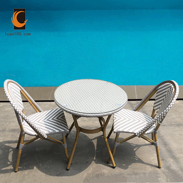 Wholesale Modern Design Grey Garden Sets Rattan  Patio Dining Set Table And Chair Set Outdoor Furniture